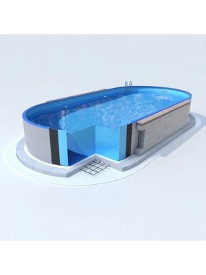 Ibiza Ovaal - 600x320x120cm - 0,60mm - onderrails - zwembad