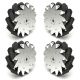 A set of 254mm Aluminium Mecanum Wheels (4 pieces)/Bearing Rollers - 14131