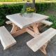 Robuuste Douglas Picknicktafel  - vierkant 200cm